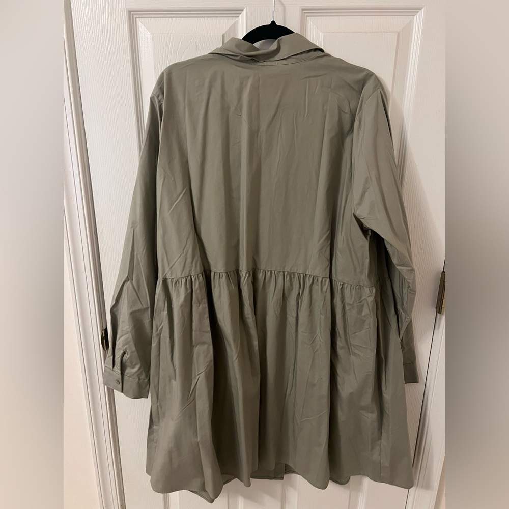 ASOS Curve Sage Green Button-Front Midi Dress - Picture 2 of 4